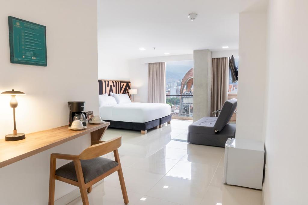 Suite with king bed and natural light